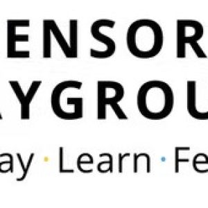 Coloured letters spelling out Sensory Playground